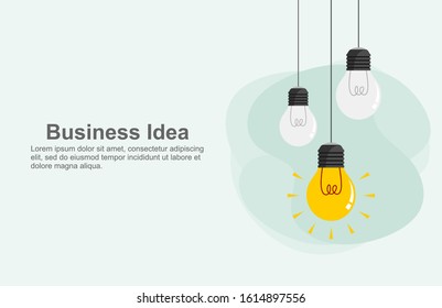 Business Idea Modern Design Concept with Shining Light Bulbs.