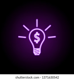 business idea neon icon. Elements of finance and chart set. Simple icon for websites, web design, mobile app, info graphics