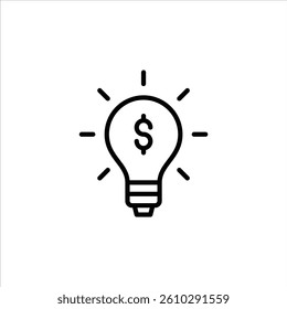 business idea outline icon. creativity black line illustration.