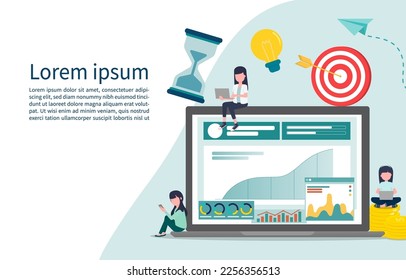 Idea de negocio. Empresarios que observan documentos y analizan el concepto de trabajo en equipo de la tabla de inversión de datos. Informe de ganancias en el tablero de mandos. Aumentar los mecanismos de comercialización y financiación.