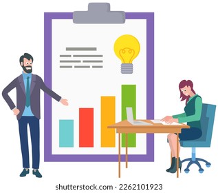 Geschäftsidee, Planstrategie und Lösung. Teamwork, Menschen mit einer Lösung, Ideen Lampen Glühbirne. Konzept der neuen Idee, Denken, Innovation, kreative Idee für Projekt, Business Plan Entwicklung, Start