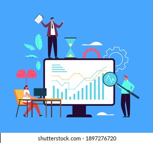 Business Idea Planning Strategy Brainstorming Analytics Concept. Vector Flat Graphic Design Illustration