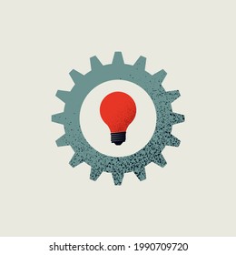 Business idea or process vector concept. Symbol of new idea, innovation, design, industry, engineering. Minimal eps10 illustration.