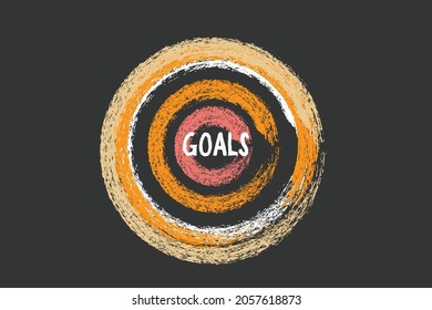 Business idea related objects and elements collection. Chalkboard business graphic elements.