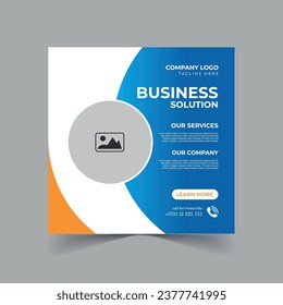 Business Idea Social Media Poster, social banner template. Corporate social banner for social media post