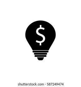 Business idea solid icon, finance and business, lightbulb with dollar sign vector graphics, a filled pattern on a white background, eps 10.