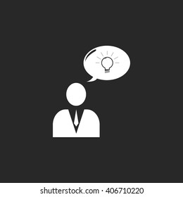 Business idea solution  sign simple icon on background