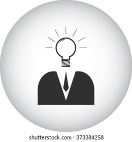 Business idea solution simple icon on round background