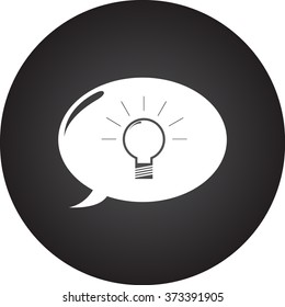 Business idea solution simple icon on round background