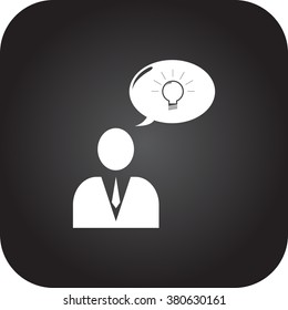 Business idea solution simple icon on square background