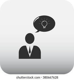 Business idea solution simple icon on square background