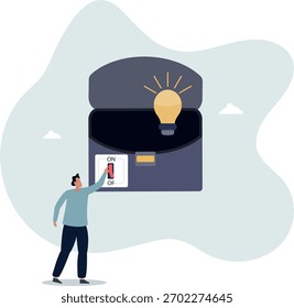 Idea de negocio y solución para resolver el problema de la empresa o la innovación y estrategia para ganar el concepto de éxito empresarial. Vida y empleo de las personas.