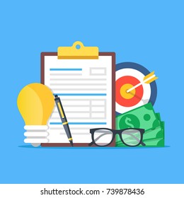 Business idea, startup, start up, creative idea, innovation concepts. Modern flat design graphic elements, flat icons set for web banners, websites, printed materials. Vector illustration