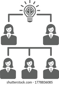Business idea, teamwork icon / gray color