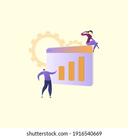 business idea for teamwork. Vector illustration in flat cartoon style.

