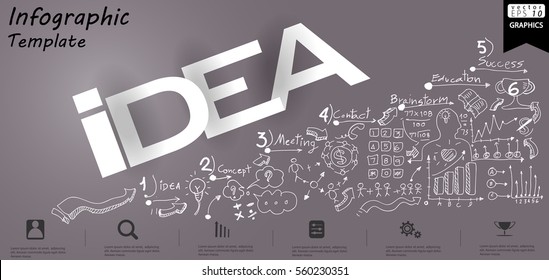 Business Idea text modern Idea and Concept Vector illustration Infographic template with  icon.
