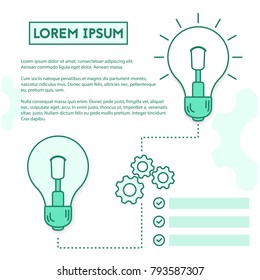 Business idea vector banner template in a lineart style