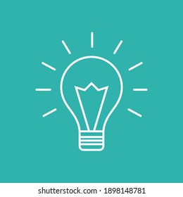 Idea de negocio. Icono del vector, bombilla de combustión. Tecnologías innovadoras, soluciones, concepto.