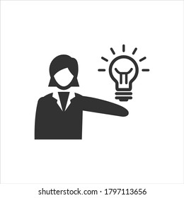 Ilustración de icono del vector de ideas empresariales sobre fondo blanco