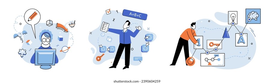 Business idea. Vector illustration. It is bridge connects initial idewith practical steps required for implementation Imagination is playground where business ideas take shape It is realm It is realm