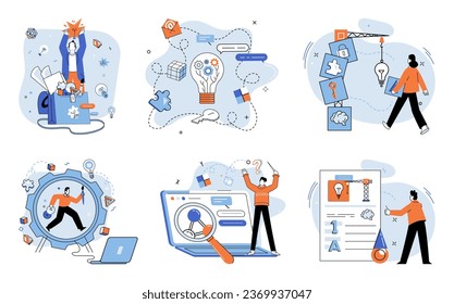 Business idea. Vector illustration. Startups are embodiment entrepreneurial spirit and business ideas They are vessels through which ideas are brought to life, fueled by passion