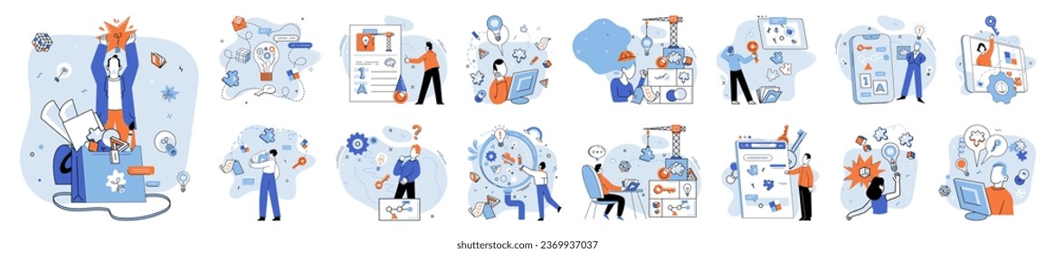 Business idea. Vector illustration. Strategy is compass guides development business idea It is roadmap outlines steps needed to transform concept into successful venture Strategic thinking involves