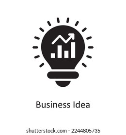 Icono sólido Vector de Idea de Negocio Ilustración de diseño. Símbolo de administración de datos y negocios sobre archivo EPS 10 de fondo blanco