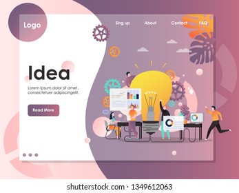 Business idea vector website template, web page and landing page design for website and mobile site development. Innovation, creating new ideas, brainstorming concepts.