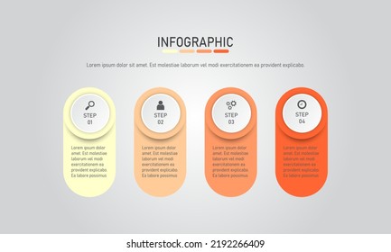 Web-Design für Business-Ideen mit 4 Optionen, Schritten oder Prozessen, Vektorgrafik-Vorlage für Geschäftsideen zur Präsentation kreativer Ideen für Infografiken