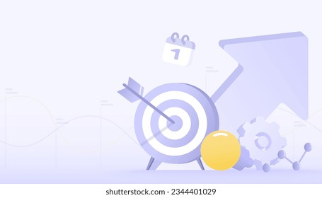 Business ideas concept. Elements of business start up, strategy management, tactical planning, thinking, competition, opportunity, goals and target to achieve success. Flat vector design illustration.