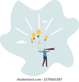 Business ideas, creativity or innovation to searching for new success, finding solution or imagination, visionary or new opportunity.business concept.flat character.