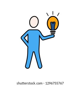 Business ideas icon vector - Linear fill icon
