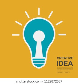 Business ideas with light bulbs and keyhole unleash the create ideas that lead to success.vector illustration.