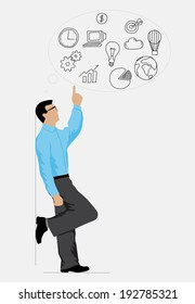 business ideas man with outstretched finger
