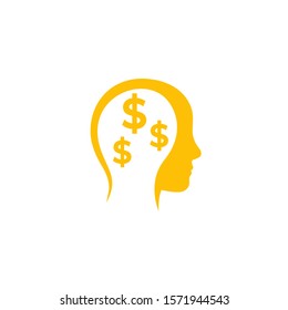 business ideas, money thinking vector icon