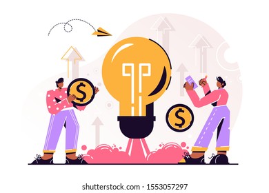 Business Ideas Vector Illustration Flat Tiny Stock Vector (Royalty Free ...