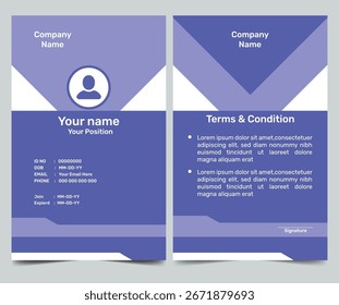 Plantilla de diseño de tarjeta de identidad de empresa, tarjeta de identificación de oficina, tarjeta de identificación Corporativa.