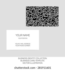 Business identity collection: black and white chaos. Front and back sides for business card template. Vector Illustration EPS10.