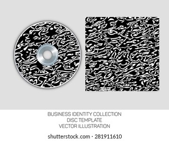 Business identity collection: black and white chaos. CD or DVD cover template. Vector Illustration EPS10.