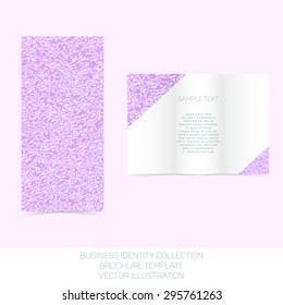 Business identity collection: mauve, orchid, violet chaos. Tri-fold brochure or flyer template. Vector Illustration EPS10.