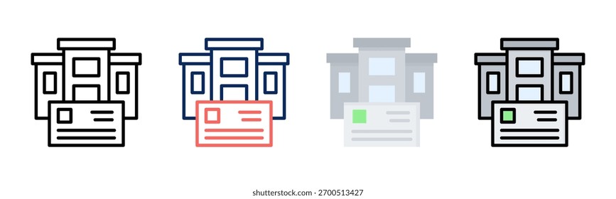 Business Identity icon set multiple style collection