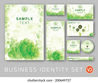 Business identity set - green dots