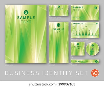 Business identity set - structure of green triangles
