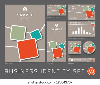 Business identity set - three squares and lines