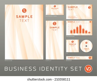 BUSINESS IDENTITY SET - vector bright ORANGE TRIANGLES