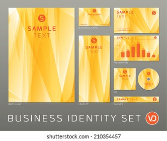 BUSINESS IDENTITY SET - VECTOR YELLOW TRIANGLES BACKGROUNDS