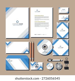 Conjuntos de la identidad del negocio abstracto azul decoración blanca