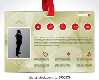 Business identity website template design with red lanyard 