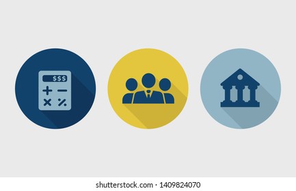 Business illustractions and management symbols.Vector set.