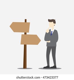 Business illustration. Choosing direction